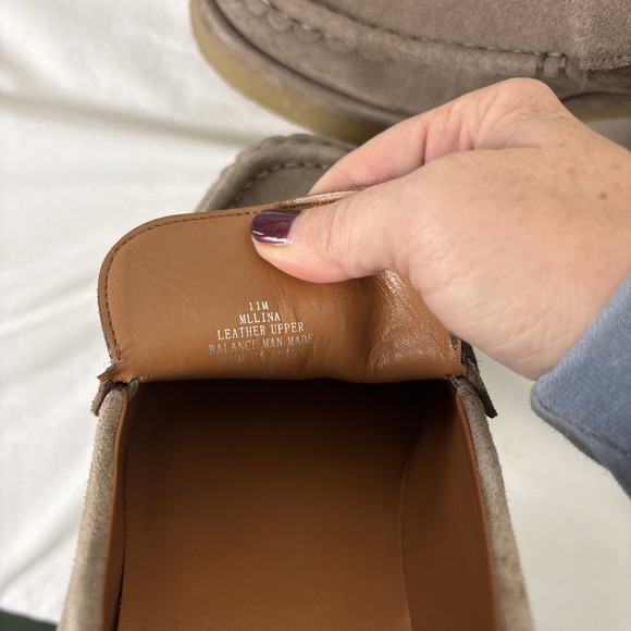 Marc Fisher Lina Platform Loafer Size 11 Suede Tan Slip On Shoes Academia Preppy - Picture 13 of 16